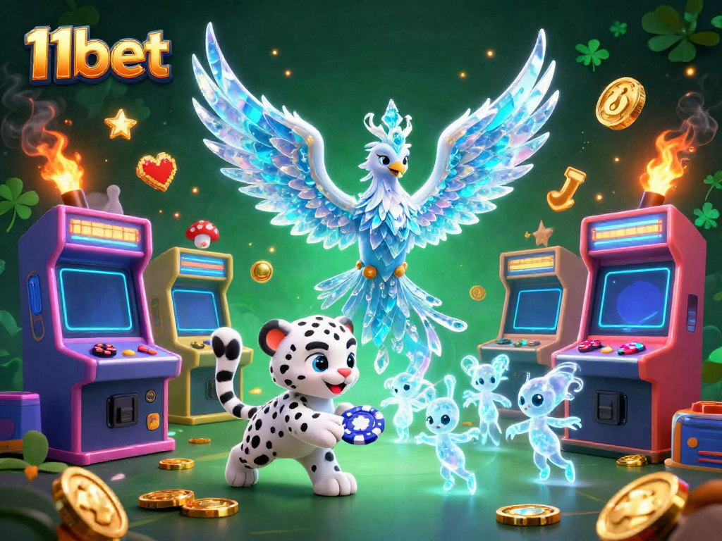 Experience the excitement of 11bet's online gaming featuring vibrant characters in a dynamic casino scene.