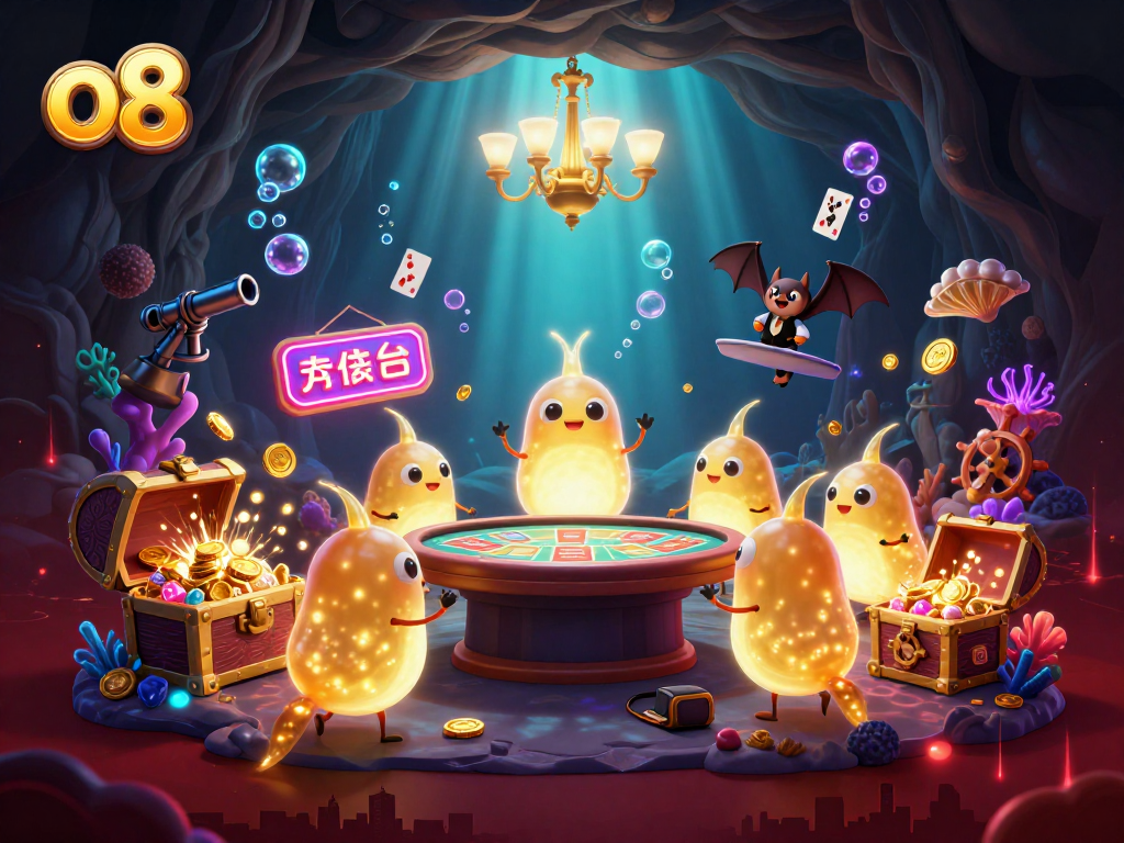 Experience thrilling gameplay at o8’s virtual casino with glowing glowworms and underwater treasures.