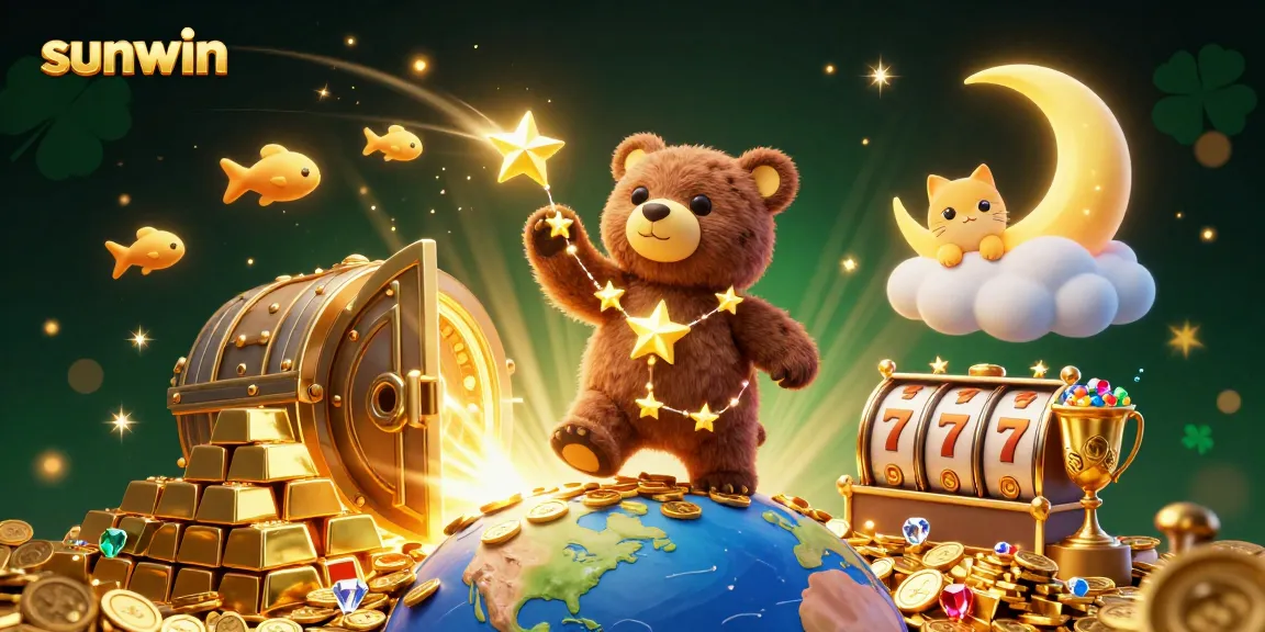 Experience sunwin's exciting slots scene with a constellation bear and treasures.
