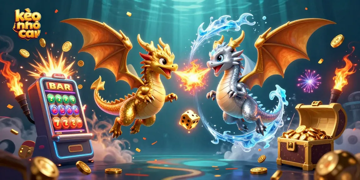 Experience thrilling kèo nhà cái action with animated dragons and vibrant casino elements.